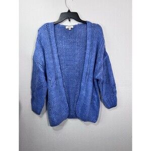 Elan Cardigan Sweater Womens One Size Blue Chunky Knit